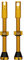 Peaty's X Chris King MK2 Tubeless Ventil Presta - Integrierter Speichenschlüssel & Ventilkernentfernungskappen, Mountainbike, Rennrad Fahrrad Reifen, Kompatibel einfügen, 7075 Aluminium - 60mm Gold