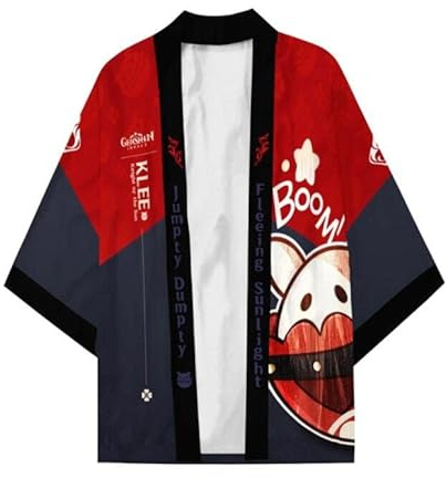 Genshin Impact Cardigan kimono animé Tous les Personnages Tenue de Cosplay Costume Venti Hutao Klee… (M, A)