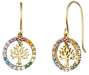 Julie JulsenOhrringe JJER0953.3.MC Damen Ohrringe Lebensbaum Silber 925 Gold