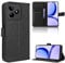Coque pour Realme Note 50/C53/C51 Protection Case, Étui de Protection Portefeuille Antichoc Premium Fibre -Housse Étui Compartiments pour Cartes et Fermeture magnétique- Noir