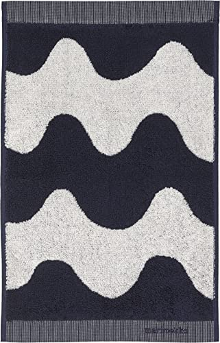 Marimekko - Gästehandtuch, Handtuch Lokki - Baumwolle - Farbe: Off-White-Dark Blue - 30 x 50 cm