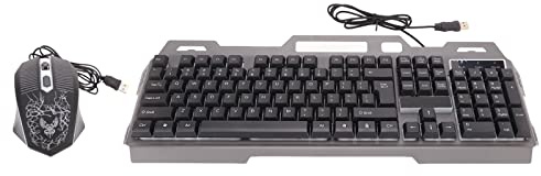 Vikye Wired Gaming Keyboard and Mouse Combo, 104 Keys RGB Backlit Ergonomically Mechanical Gaming Keyboard, Wired USB Gaming Keyboard Mouse Set