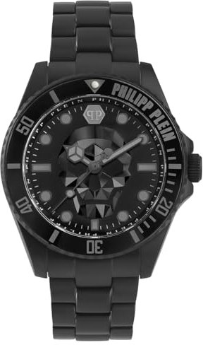 Philipp Plein Herren Analog Quarz Uhr mit Edelstahl Armband 7630615119311