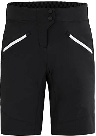 Ziener Damen NASITA Outdoor-Shorts/Rad- / Wander-Hose - atmungsaktiv,schnelltrocknend,elastisch, Black.White, 36