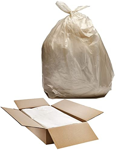 Clear Refuse Sacks Medium Duty Refuse Sacks Large Clear Bin Bags Leak Resistant Rubbish Bin Liners 18x29x39'' 120 Gauge Perfect For Industrial Use Office Genatorial Supplies HTUK (Pack Of 400)