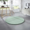 Taracarpet Waschbarer Flauschiger Uni Kurzflor Teppich, Anti-Rutsch, Felloptik, Super Soft Mint 080 cm rund