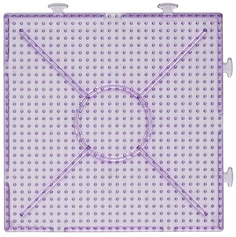Panduro Perlenplatte für Perlen und Rohrperlen in Ø5 mm | Pearl Transparent Purple Beading Board, 15 x 15 cm