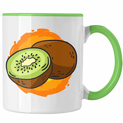 Trendation - Lustige Tasse mit Kiwi-Grafik Geschenk für Kiwi-Liebhaber (Grün)