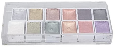 Nail Watercolor Paints, 12 Colors Pure Pearl Glitter Nail Art Paints Palette Pure Pearl Glitter Nail Art Paints Watercolor Paints Set Portable Home Salon DIY Nail Decoration