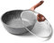RIOVARM 24 cm Nonstick Deep Frying Pan with Lid, Omelette Pan for Induction Hob, 9.5 inch PFOA Free Skillet with Granite Coating, Small Egg Pans, Ergonomic Handle, Camping Pan Suitable for All Stoves