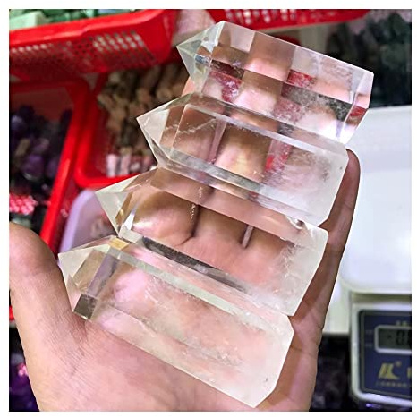For 200g Naturel Clair Quartz Cristal Point Baguettes Ange Reiki Pierre Tour for Chambre Décoration Dieu de la Richesse Feng Shui ZFUGEDRLI