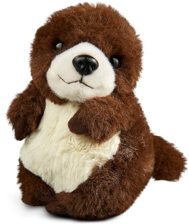 Living Nature Baby Otter Kuscheltier Plüschtier | Flauschiges und Kuscheliges Waldtier | Weiches Spielzeuggeschenk für Neugeborene und Babys | Naturli Umweltfreundlich