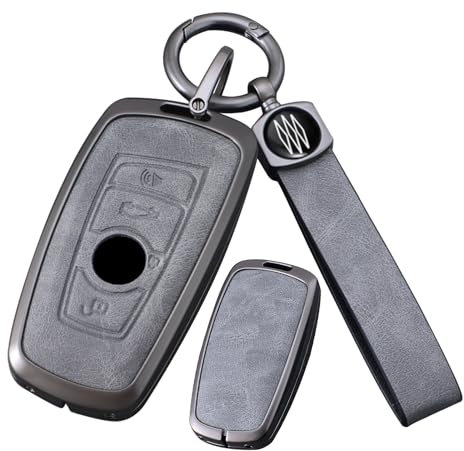 ontto Schlüsselanhänger aus Leder, kompatibel mit BMW 1er-Serie, 2er, 3er, 4er, 5er, 6er, 7er-Serie, Langer Schlüsselanhänger