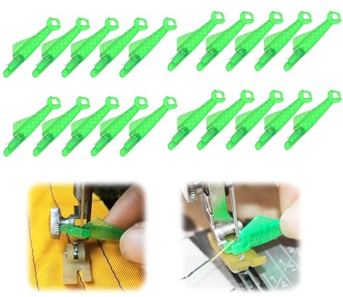 Topbashgo Nadeleinfädler, Einfädelhilfe für Nähnadeln Einfädler für Nähmaschinen, Nähmaschinen Zubehör Einfädelhilfe, Automatischer Einfädler Nadel Threading Tool für Handnähen (20, Rechteckig)
