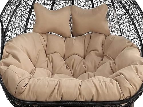 Hängendes Ei Stuhl Kissen, Ersatzkissen für Korb-Rattan-Eierschaukel, 2-Personen-Hängesessel mit waschbarem Eier-Hängestuhl, Hängesesselkissen mit Anti-Rutsch-Gurten(K)
