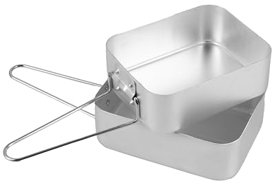 CROSS COUNTRY Set of 2 Aluminium Nesting Mess Tins for Camping – Camp Cooking Set, Meal Prep, Easy to Carry & Store; Cookware for Camping, Festivals, Hiking