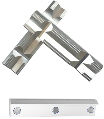 Schraubstock Schutzbacken (150 mm) - Schonbacken aus eloxiertem, hochwertigem Aluminium, 2-teilige Spannbacken mit Prismen, Klemmbacken mit 3 starken Magneten, Premium Werkstatt Zubehör