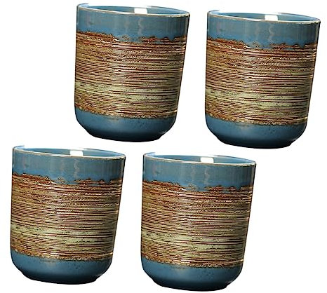 Amosfun Tasses À Thé Et À Café En Céramique 4 Pièces Tasses Décoratives Accessoire De Bureau Tasse À Thé De Style 160 Ml