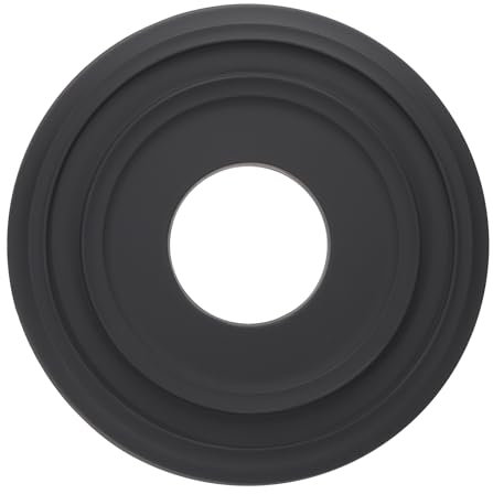 PATIKIL Médaillon de Plafond, 31 x 10 cm PU Rosace Décorative pour Plafonnier Chandelier Rosace Moulée pour Couvrir les Luminaires de Plafond, Noir