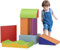 HOMCOM Soft Play Set, 7 Piece Soft Foam Blocks, Toddler Climb and Crawl Activity Play Set for 1-3 Years, Soft Play Equipment for Building and Stacking, Educational Play, Blue