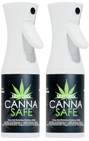 NO® Odor CANNA SAFE Geruchsneutralisierer 2er-Set | Gegen Cannabis-, Nikotin- & Rauchgeruch | Geruchsentferner Anti Tabak, Vapes & Shisha | Geruchskiller für Auto, Haushalt & Textilien | 400ml
