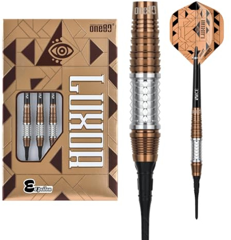 ONE80 Soft Dart Luxor VHD 90% Tungsten Softtip Dart Softdart Dartpfeile Set mit Schäften und Flights Hochwertige Tungsten Softdarts