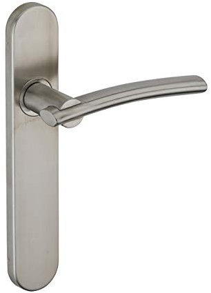 THIRARD - Ensemble de Poignées pour Porte Intérieure Poseidon - Inox Brossé - Usage Sans Trou - Carré 7 mm - Entr'Axes 195 mm - Finition Esthétique et Pratique - Gris