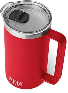 YETI Rambler Pitcher, Vacuum Insulated, Stainless Steel with MagSlider Lid, Rescue Red, 34 oz (1005 ml)