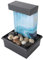 Wasserbrunnen für den Innenbereich, Wasserfallhaus, Dekorativer Tisch-Wasserfallbrunnen, Zimmerbrunnen, Zirkulierendes Fließendes Wasser, USB-Wasserbrunnen mit LED-Lichtern für