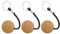 YSJCHEBS Porte-Clés Boule Ronde en Liège 3 Pièces, Porte-Clés Boule Flottante en Bois, Porte-Clés Créatif, Équipement De Sports Nautiques