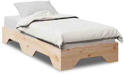 Juroupi Massivholzbett ohne Matratze Bed Frame Massivholzbett Holzbett Bettrahmen Bett Ohne Matratze Stapelbar 80x200 cm