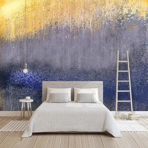 XLMING Vintage Abstrakt Geschichtetes Gold Tapete 3D Tapeten Büro Esszimmer Sofa Flur Schlafzimmer Wohnzimmer TV Dekorative Wand-250cm×170cm