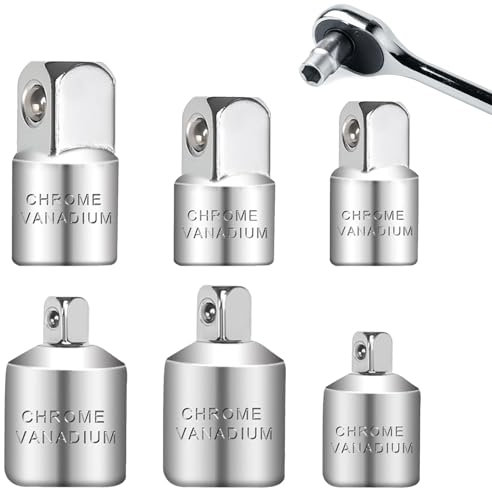 6 adaptadores de tuerca, juego de adaptadores, juego de adaptadores para llaves de vaso, juego de adaptadores para carracas de 1/4 a 3/8,3/8 a 1/4,3/8 a 1/4,1/4,1/4 a 3/8,1/2 a 1/4,1/4 a 1/2
