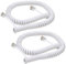 2 PCS Telephone Handset Cable Cord 3 Meters, Landline Phone Cable Coiled RJ9 RJ10 RJ22 4P4C, High Elasticity Phone Handset Cord Coiled Length 3-10 Feet, White