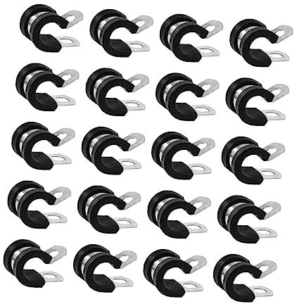 QUMIIRITY Collier De Serrage Caoutchouc 8 Mm En Acier Galvanisé Lot De 20 Pièces Antichoc, Résistant Haute Température Installation Tuyau Et Câble