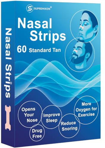 SUPREMIKON Nasenpflaster - Atmungsaktive Nose Strips gegen Schnarchen & verstopfte Nase - Verbesserte Atmung für Schlaf & Sport - effektive Atmungshilfe | Starker Halt ganze Nacht