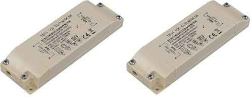 Transmedia Halogen-Trafo 230/12V/35-105W, Überlastungsschutz, Temperatursicherung, nicht dimmbar, 130 x 43 x 20 mm Slim, LT2-2L, 1 stück (Packung mit 2)