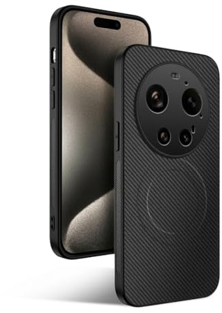 Bihizei Magnetische Handyhülle für Xiaomi 17 Ultra Hülle, Antibakteriellem Schutz und Kratzfestes weichem Mikrofaserfutter,Ultradünnes Weiches TPU Silikon Schutzhülle- Schwarz