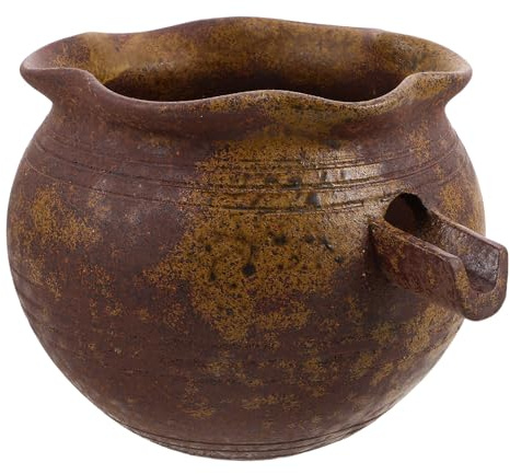 Ceramic Pot Jar Fountain for Garden and Balcony, Brown Rustic Water Feature | Handcrafted Fish Vase Design, Indoor and Outdoor Use, Weathering Resistant, Natural Circulation