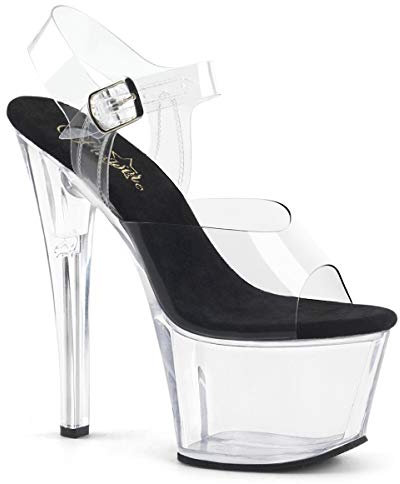 Pleaser SKY-308 CLR-Blk/CLR UK 11 (EU 44)