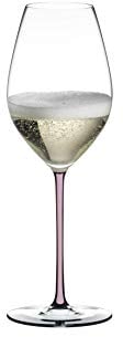 RIEDEL Fatto A Mano Champagner Weinglas, Einzelpackung, klares u. pinkes Kristallglas, handgefertigt