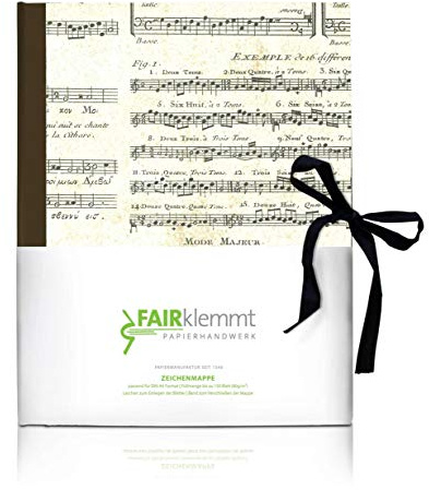 Zeichenmappe Alte Musik, A4 - Braun