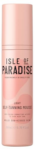 Isle of Paradise Self Tan Mousse, Light (200 ml) Self Tanning Foam, Natural Ingredients & Vegan (packaging may vary)