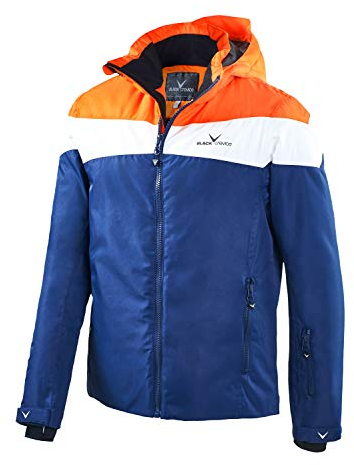 Black Crevice Herren Color-Block Skijacke, BCR251004 (orange/white/navy, 50)