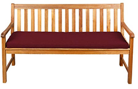 Gutekissen® Sitzkissen für Bank, Gartenschaukeln, Sitz, glatt. FK5 (110x50x5, Bordeaux)