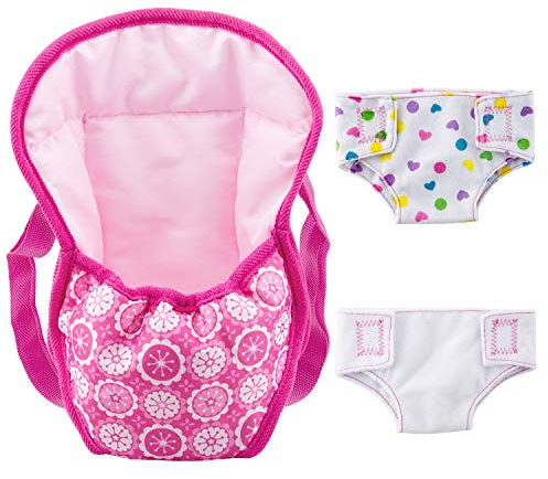 ZWOOS Sac à Dos Porte-bébé et Couches pour Baby Poupée, Accessoires pour 18 Poupées (40-45 cm)