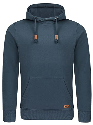 riverso Hoodie Herren Regular Fit RIVJulian Kapuzenpullover Pullover Cross-Over-Kragen Blau XL, Größe:XL, Farbe:Navy