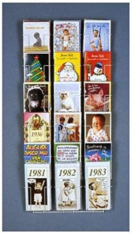 Présentoir porte-cartes mural 12 x 17/20 cm avec 18 poches.