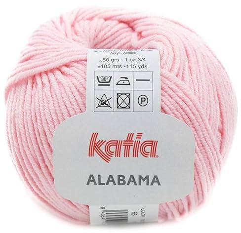 Lanas Katia Alabama Pelote de laine rose pâle Code 65