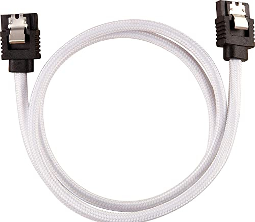 CABLEPELADO Cable SATA III | Cable de Datos | SATA 3 Serial ATA 6 Gbit/s | Cable sata Plano | Cable de Conexión Interno HDD SSD Disco Duro | Sata conexón Recto | 50 cm | Blanco